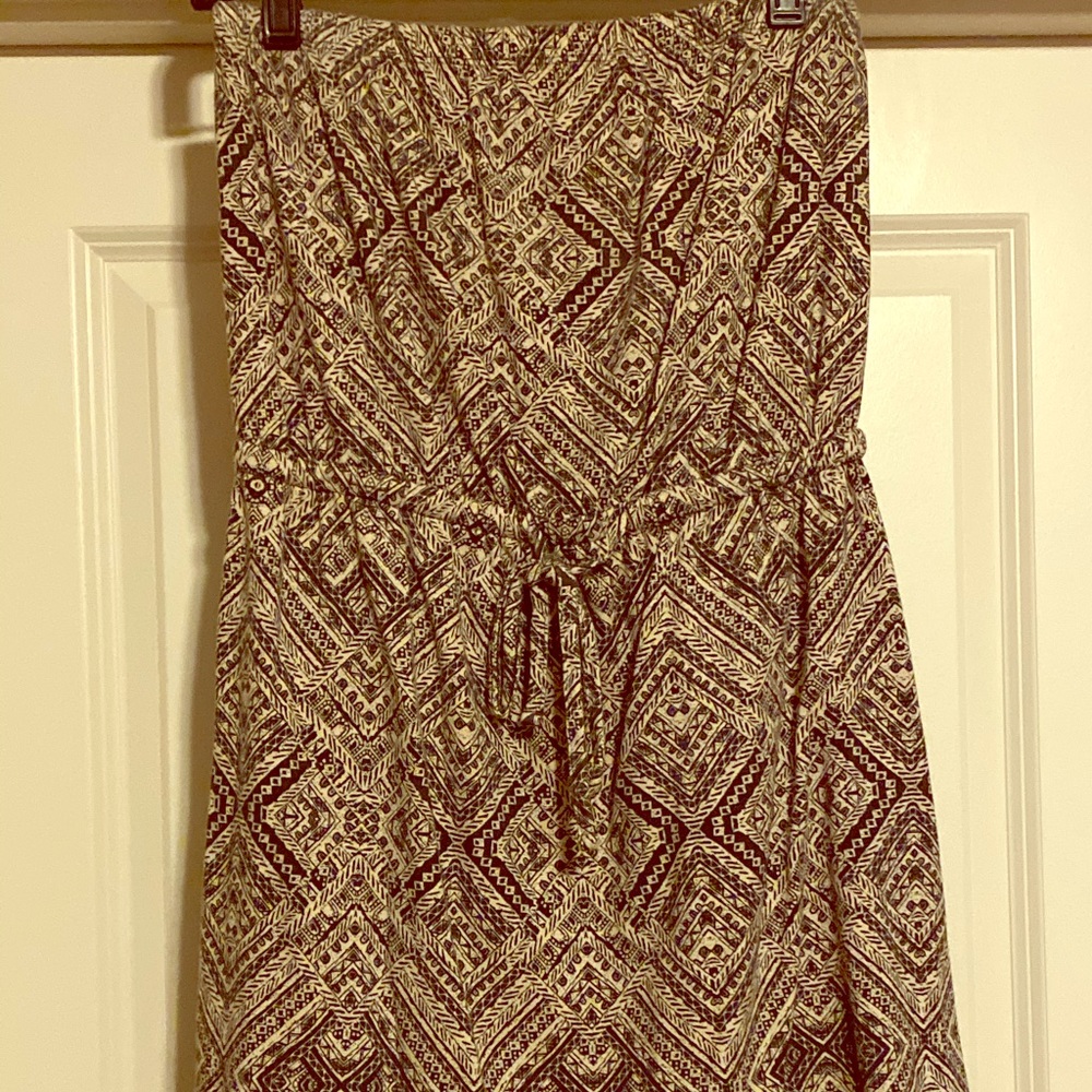 Strapless sun dress with draw string